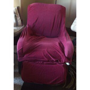 Recliner Cover (for small chair) burgundy ribbed stretch